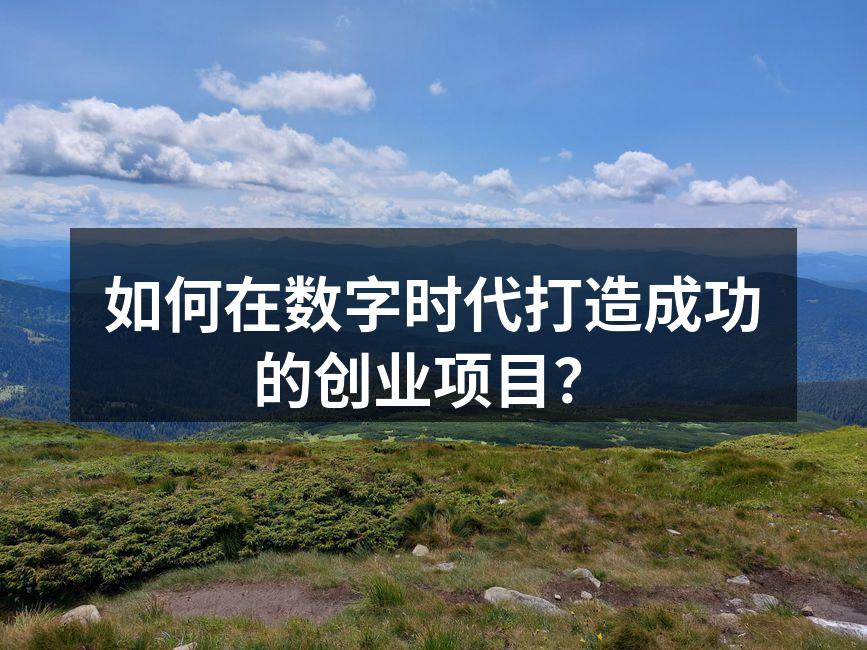 如何在数字时代打造成功的创业项目？